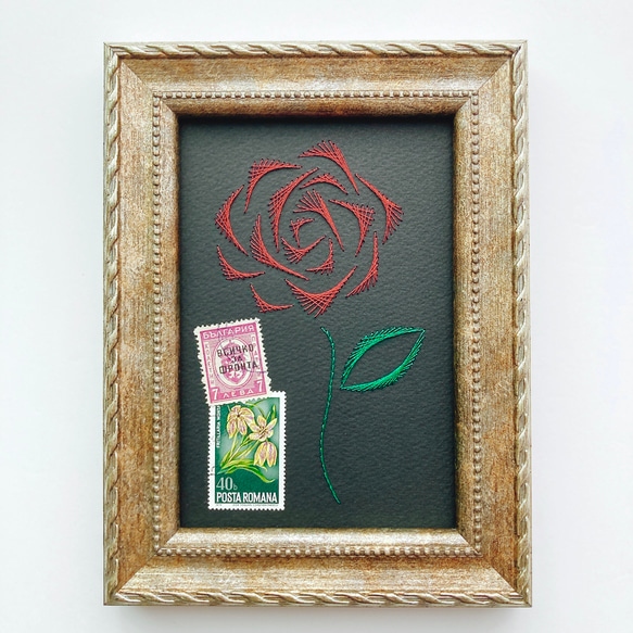 紙刺繍アート作品「Rose NO.1」 絵画 刺繍のFilagile 通販｜Creema 