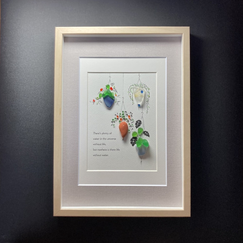 シーグラスアート「ハンギングプランツ」 その他アート ゆきみ工房