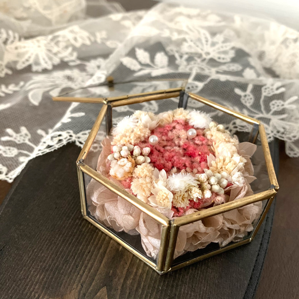 プリザーブドフラワー ガラスケース リングピロー ボヘミアン リングピロー ombres douces 通販｜Creema(クリーマ