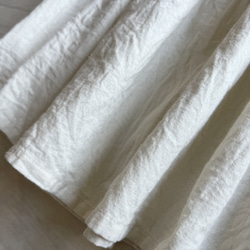 上質ベルギーリネンのダンガリースカート　オフホワイト 5枚目の画像