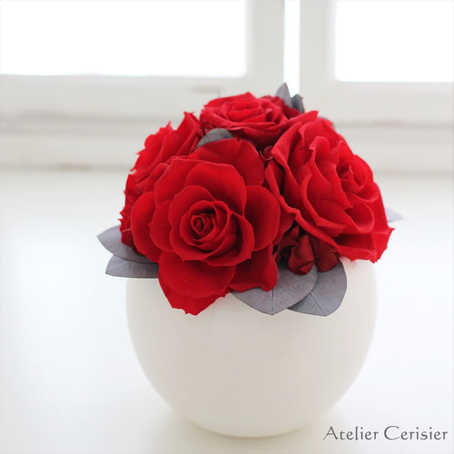 赤いプリザーブドローズ アレンジメント 赤いプリザーブドローズ アレンジメント