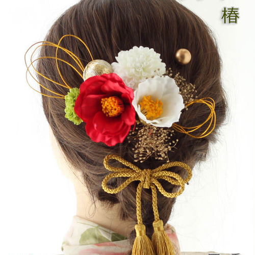 【新品未開封】髪飾り付き 如月の椿(墨色)5点セット 新品未開封】髪飾り付き 如月の椿(墨色)5点セット 新品未開封】