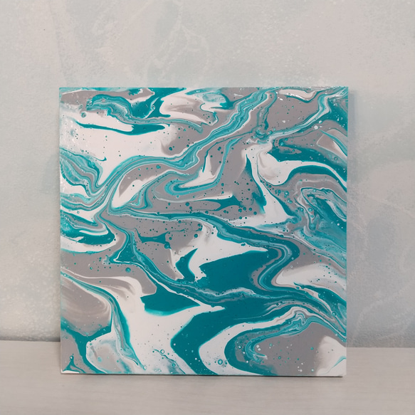 原画 青 海 マーブル ターコイズブルー ポーリング フルイド