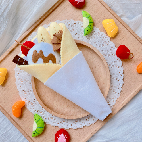 フェルトままごと クレープ屋さん♡ おもちゃ・人形 m.handmade 通販