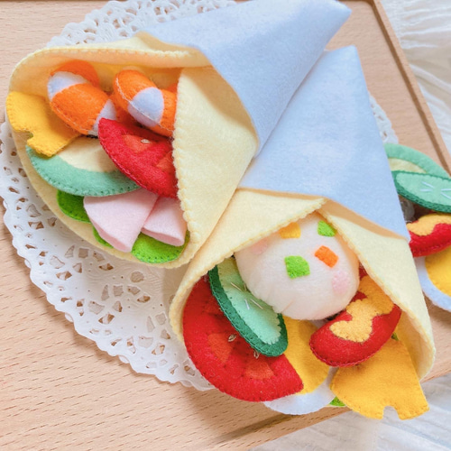 フェルトままごと クレープ屋さん♡ ぬいぐるみ m.handmade 通販
