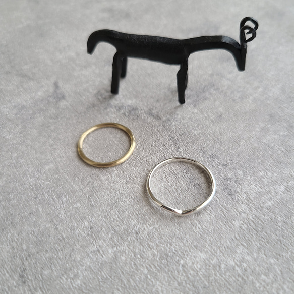 【Combination SET】K10 Basic RING × V RING（Silver925） ≪送料無料≫ 6枚目の画像