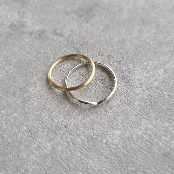 【Combination SET】K10 Basic RING × V RING（Silver925） ≪送料無料≫ 2枚目の画像