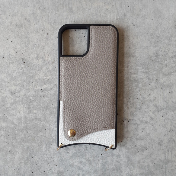 iPhoneケース かわいいカードポケット ロングベルト付き 5枚目の画像