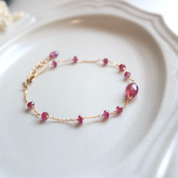 14kgf/ruby bracelet  ルビー〔7月誕生石〕 4枚目の画像