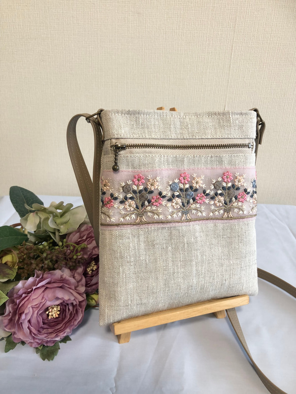 サコッシュ(スマホショルダー)リネン 13 サコッシュ tumugi 通販  