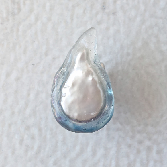 No.160 真珠の雫 帯留め  タックピンブローチ 淡水真珠使用  パール 1枚目の画像