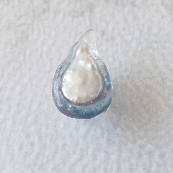 No.160 真珠の雫 帯留め  タックピンブローチ 淡水真珠使用  パール 2枚目の画像