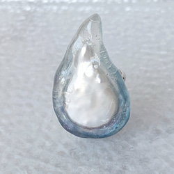 No.160 真珠の雫 帯留め  タックピンブローチ 淡水真珠使用  パール 3枚目の画像