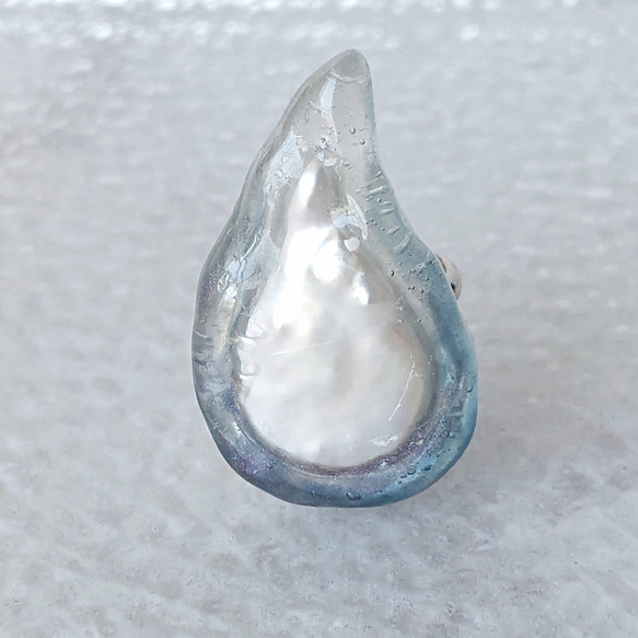 No.160 真珠の雫 帯留め  タックピンブローチ 淡水真珠使用  パール 3枚目の画像