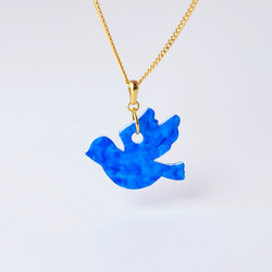 Creema限定 幸せの青い鳥 ペンダント(ゴールド・シルバー金具の選択可） 7枚目の画像