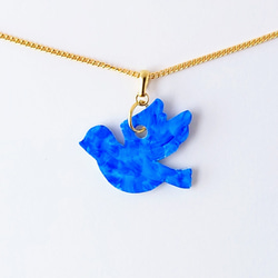 Creema限定 幸せの青い鳥 ペンダント(ゴールド・シルバー金具の選択可） 12枚目の画像