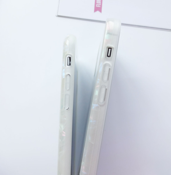 色が選べる★ 手ぶらが叶う スマホショルダー ストラップ付き iphoneケース キラキラシェル 8枚目の画像