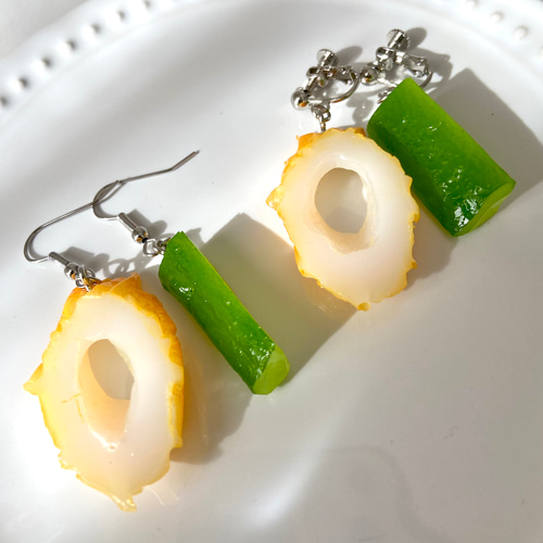 選べる組み合わせ！ ちくわ きゅうり ピアスorイヤリング 食品