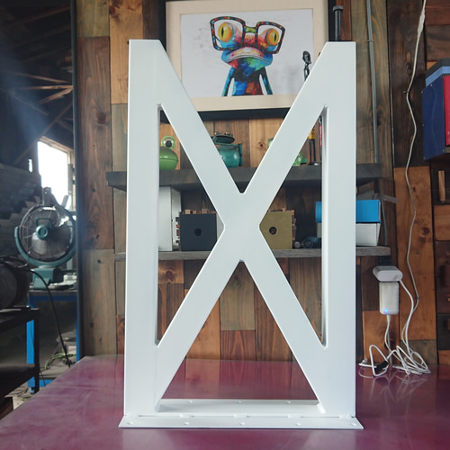 マットホワイトでアイアンな極太鉄脚♪ 50×400×650mm ∞型 2脚ver  