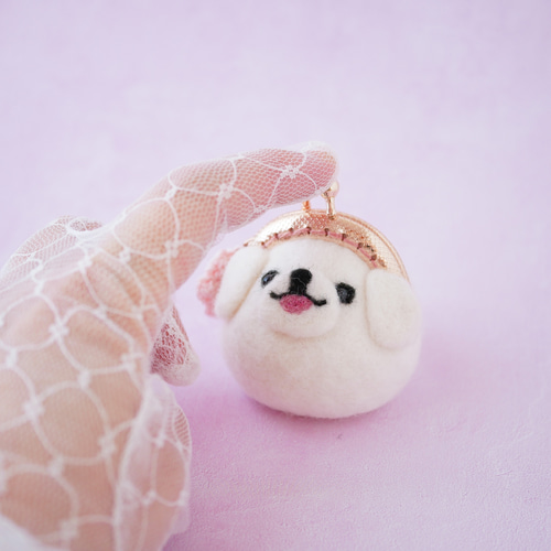 ペキニーズがま口｜ふわもち可愛い手のひらサイズの羊毛フェルト