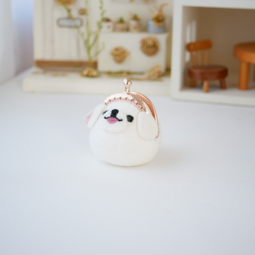 ペキニーズがま口｜ふわもち可愛い手のひらサイズの羊毛フェルト