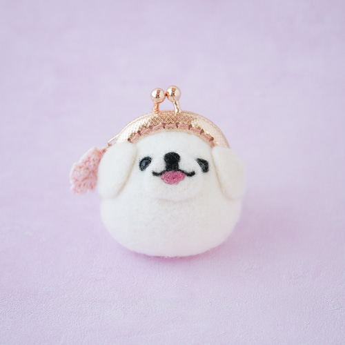 ペキニーズがま口｜ふわもち可愛い手のひらサイズの羊毛フェルト