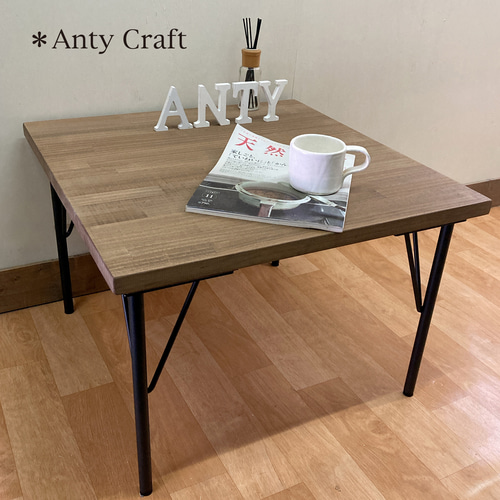 欅　カフェテーブル　ローテーブル　アイアン NEW】鉄脚ローテーブル カフェテーブル アイアン家具 完成品（60