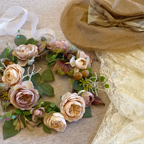 森のバラと木の実の花冠:..｡;・ ヘッドドレス（ウェディング） Liddell