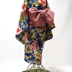 こども浴衣S ／ハワイアンバティック／木綿(コットン)／プルメリアhawai／一つ身／園児〜小学生 7枚目の画像