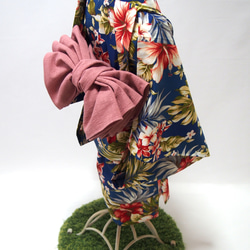 こども浴衣S ／ハワイアンバティック／木綿(コットン)／プルメリアhawai／一つ身／園児〜小学生 2枚目の画像