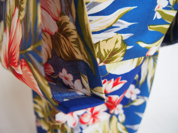 こども浴衣S ／ハワイアンバティック／木綿(コットン)／プルメリアhawai／一つ身／園児〜小学生 11枚目の画像