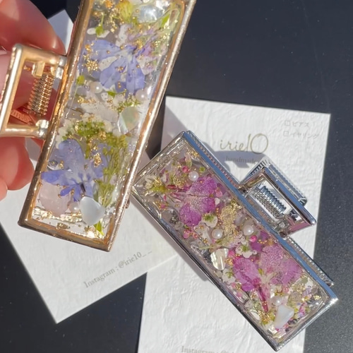 押し花　ヘアクリップ 0_b89c2d22a6aa5a680a9e603908e1