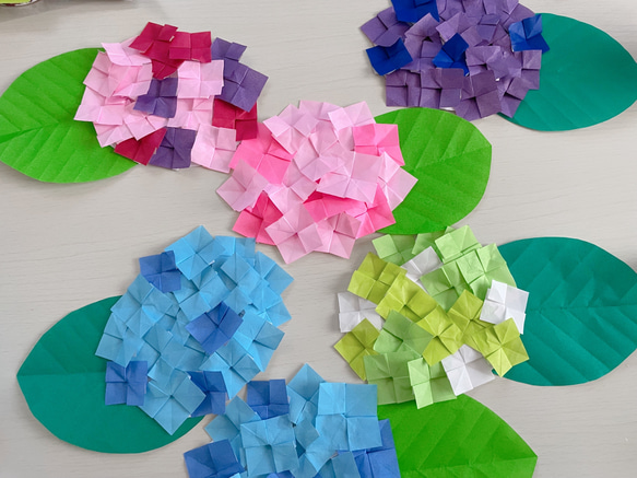 折り紙 紫陽花 あじさい 折り方 / Origami Hydrangea - YouTube