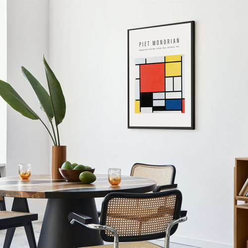 ピート・モンドリアン 赤、青、黄のコンポジション アートポスター