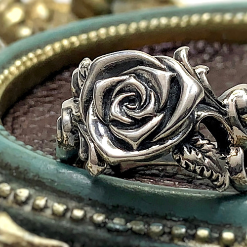 SR-08/BLOOM MIND】シルバーアクセ／925／Rose／薔薇／バラ 指輪