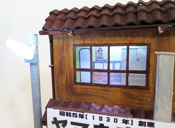 「リアル電飾」　下町のお肉屋さん　無着色組立キット　ジオラマ　ミニチュア 3枚目の画像