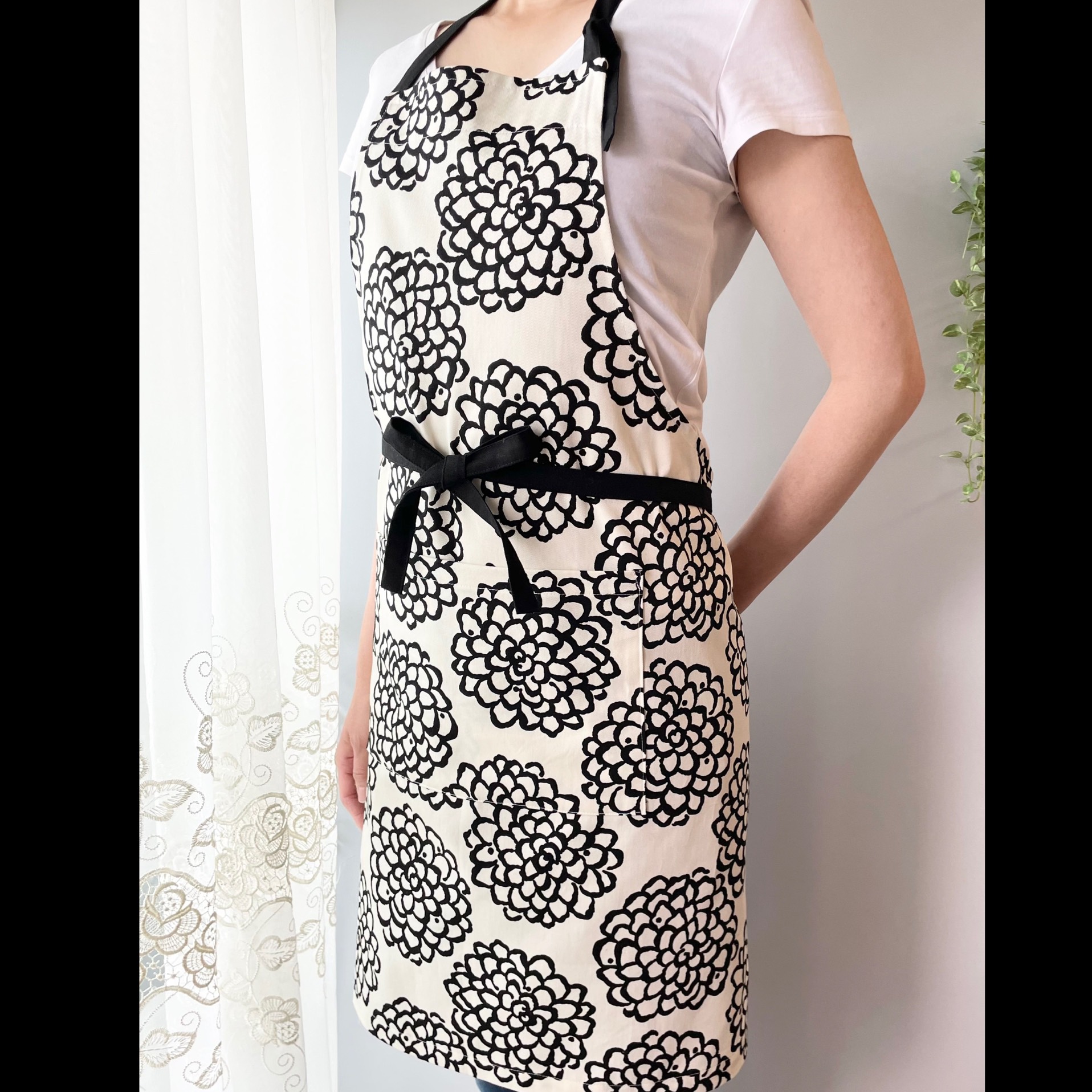 ハンドメイド エプロン 波模様 カラフル