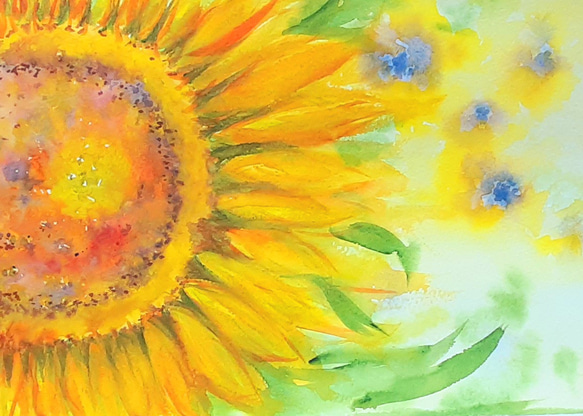 絵画 水彩画　向日葵3(原画) sddefault.jpg