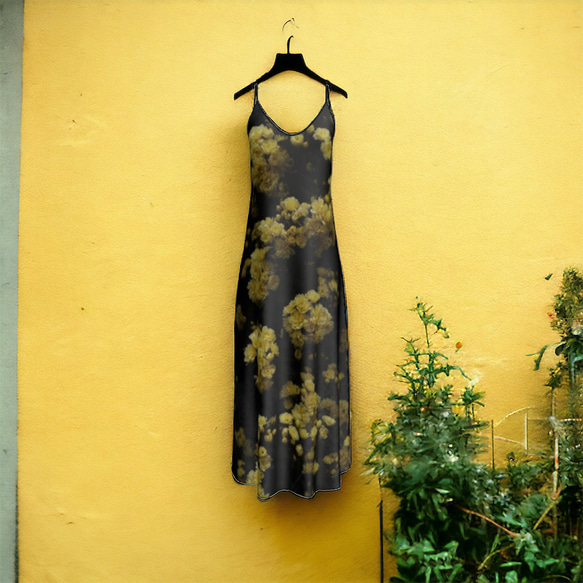 【受注生産】黄色いモッコウバラ　スリップドレス　マキシ丈 12枚目の画像