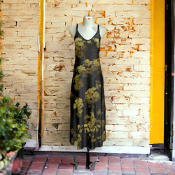【受注生産】黄色いモッコウバラ　スリップドレス　マキシ丈 11枚目の画像