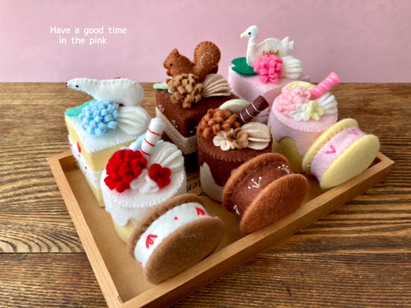 【すだち】フェルトドーナツ　フェルトケーキ 北欧森の動物フェルトケーキ インテリアとも好相性♡プチギフト