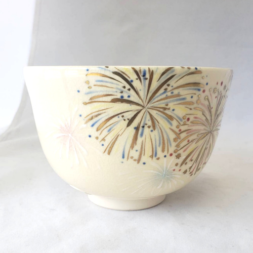 九谷萌春 夏用茶碗「花火」