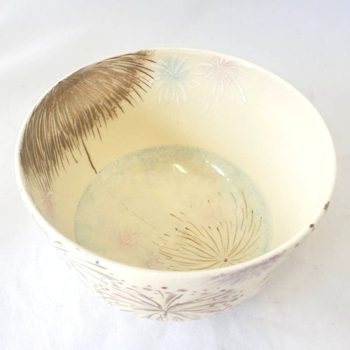 九谷萌春 夏用茶碗「花火」