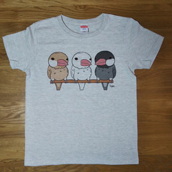 【ご予約受付中】「文鳥３」Tシャツ【 サイズ×カラーを選べるオーダーメイド Tシャツ】 1枚目の画像