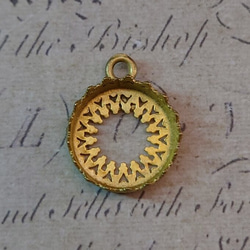 Vintage 銅真鍮 古代マヤ／アステカ文化 ペンダントヘッド 廃番】BEHOLD− 真鍮製 ベゼルカップ 12mm 片カン 1個 ペンダント