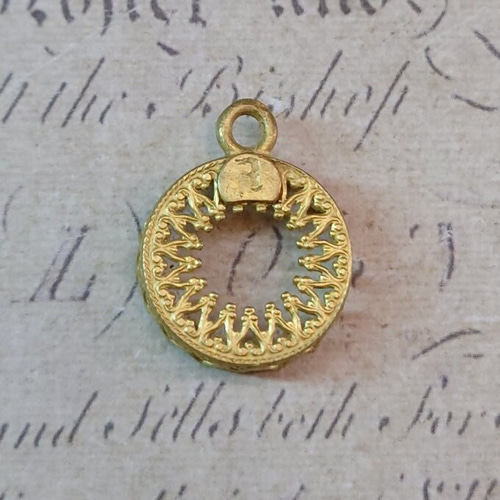 Vintage 銅真鍮 古代マヤ／アステカ文化 ペンダントヘッド 廃番】BEHOLD− 真鍮製 ベゼルカップ 12mm 片カン 1個 ペンダント