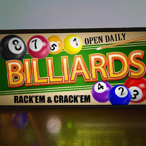 ビリヤード プールバー 競技 ハスラー ゲームセンター ランプ サイン