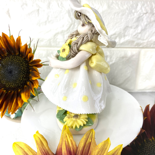 陶器人形】～teteシリーズ～ひまわり畑で～ その他人形 Atelier tête-à