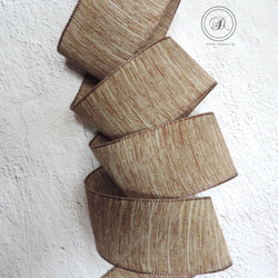 インポートリボン　薄茶　木目ナチュラルリボン　３ｍ 1枚目の画像