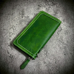 シープスキン イントレチャート 長財布 編み込み 大容量 メンズ